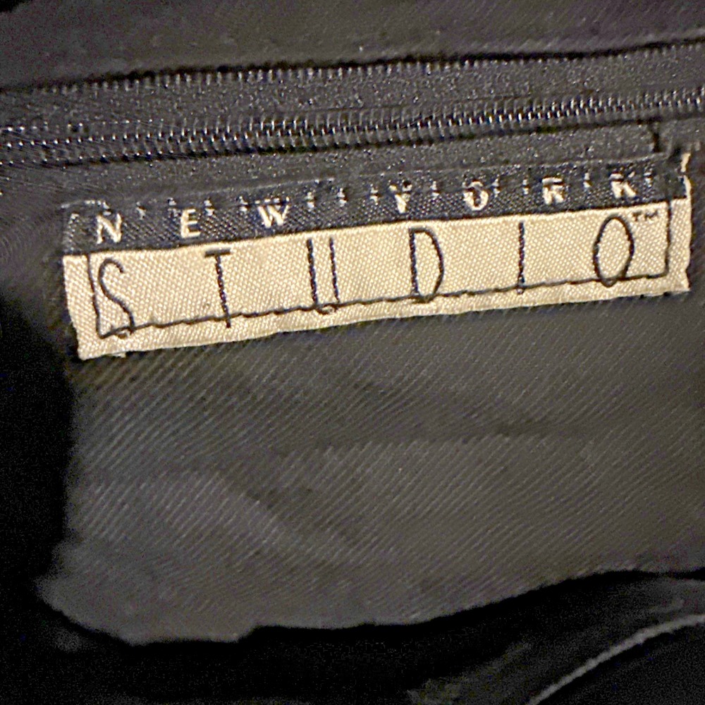 VTG 80s/90s New York Studios Floral Tapestry Backpack Black Leather Trim 10x12x5 - Picture 8 of 11